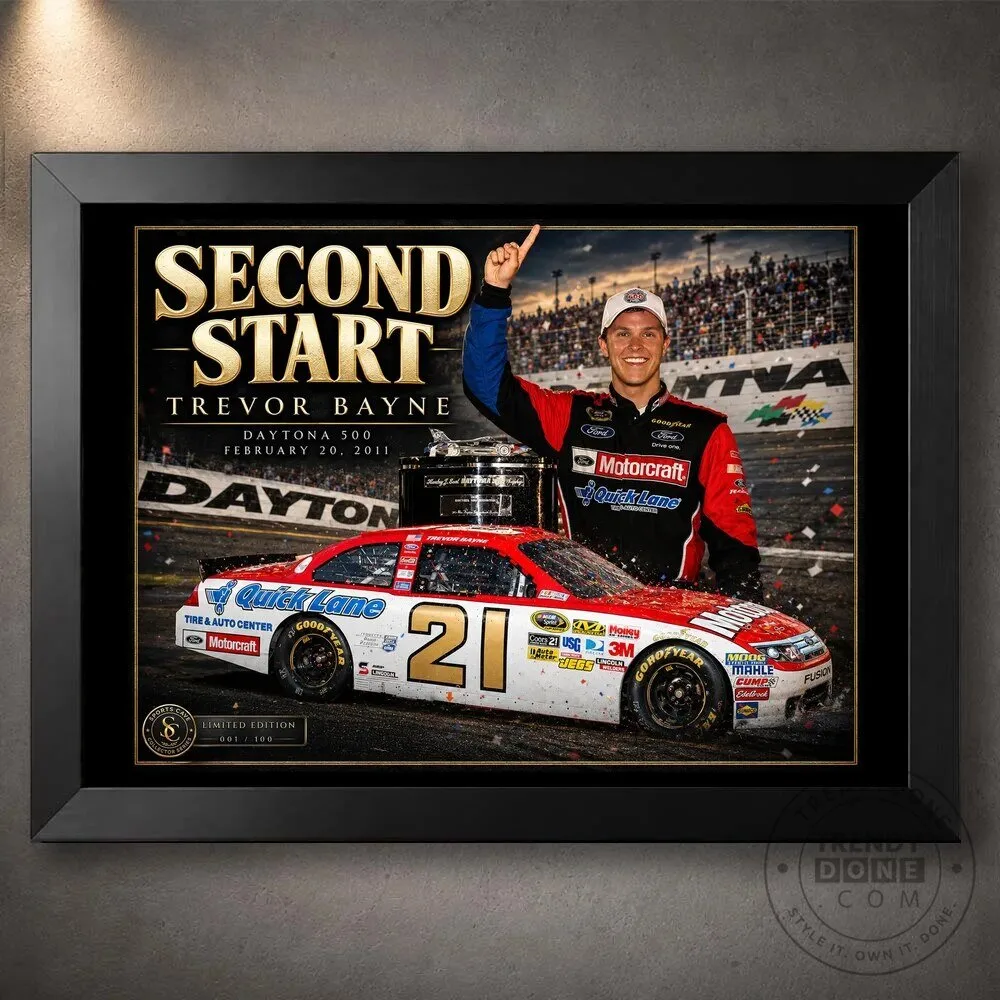 Trevor Bayne Second Start Daytona 500 NASCAR Race Car Driver Wall Art Poster 1 Trevor Bayne Second Start Daytona 500 NASCAR Race Car Driver Wall Art Poster