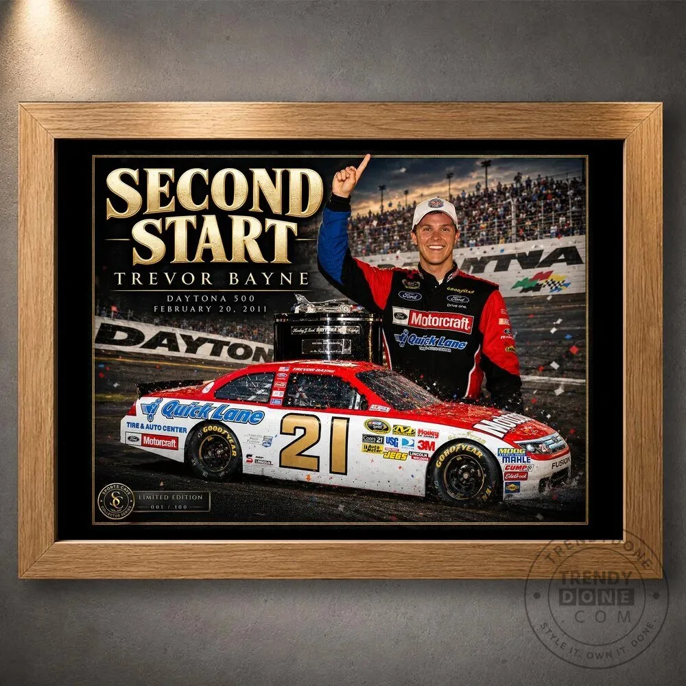 Trevor Bayne Second Start Daytona 500 NASCAR Race Car Driver Wall Art Poster 15 Trevor Bayne Second Start Daytona 500 NASCAR Race Car Driver Wall Art Poster