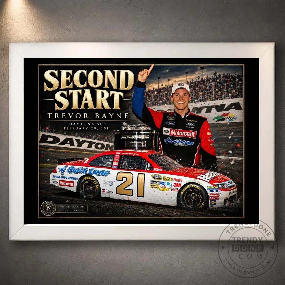 Trevor Bayne Second Start Daytona 500 NASCAR Race Car Driver Wall Art Poster 16 Trevor Bayne Second Start Daytona 500 NASCAR Race Car Driver Wall Art Poster