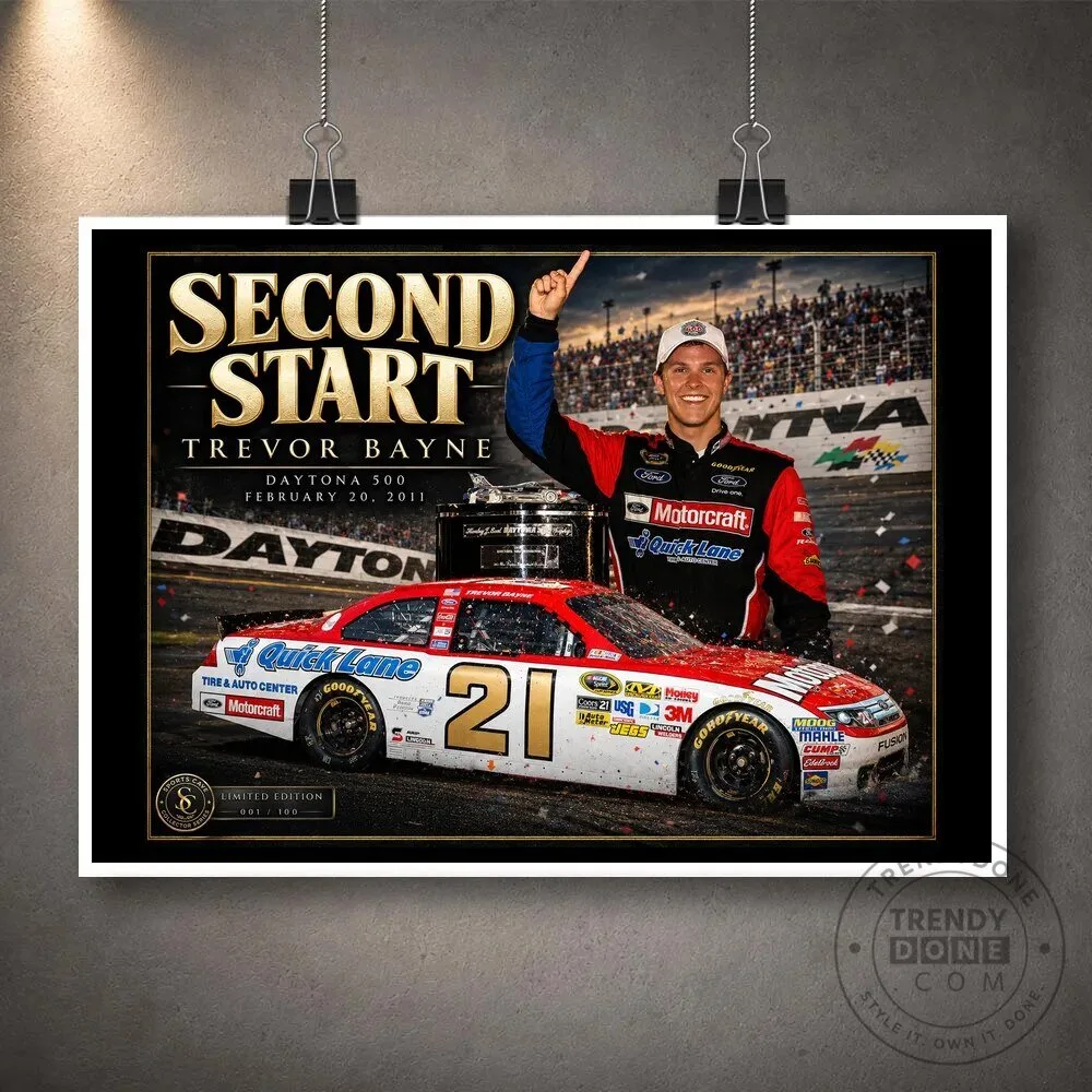 Trevor Bayne Second Start Daytona 500 NASCAR Race Car Driver Wall Art Poster 17 Trevor Bayne Second Start Daytona 500 NASCAR Race Car Driver Wall Art Poster