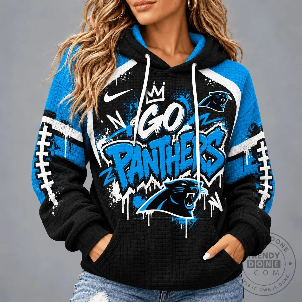 Carolina Panthers Go Panthers Football Graffiti Style Pullover Hoodie