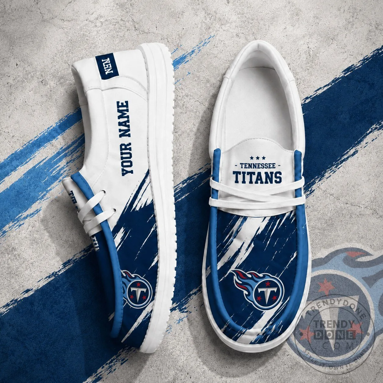 Tennessee Titans Personalized Blue Brush Stroke Casual Shoes 1 Tennessee Titans Personalized Blue Brush Stroke Casual Shoes