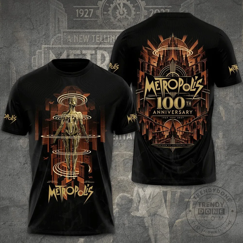 Metropolis Movie 100th Anniversary Robot Maria Black T-Shirt