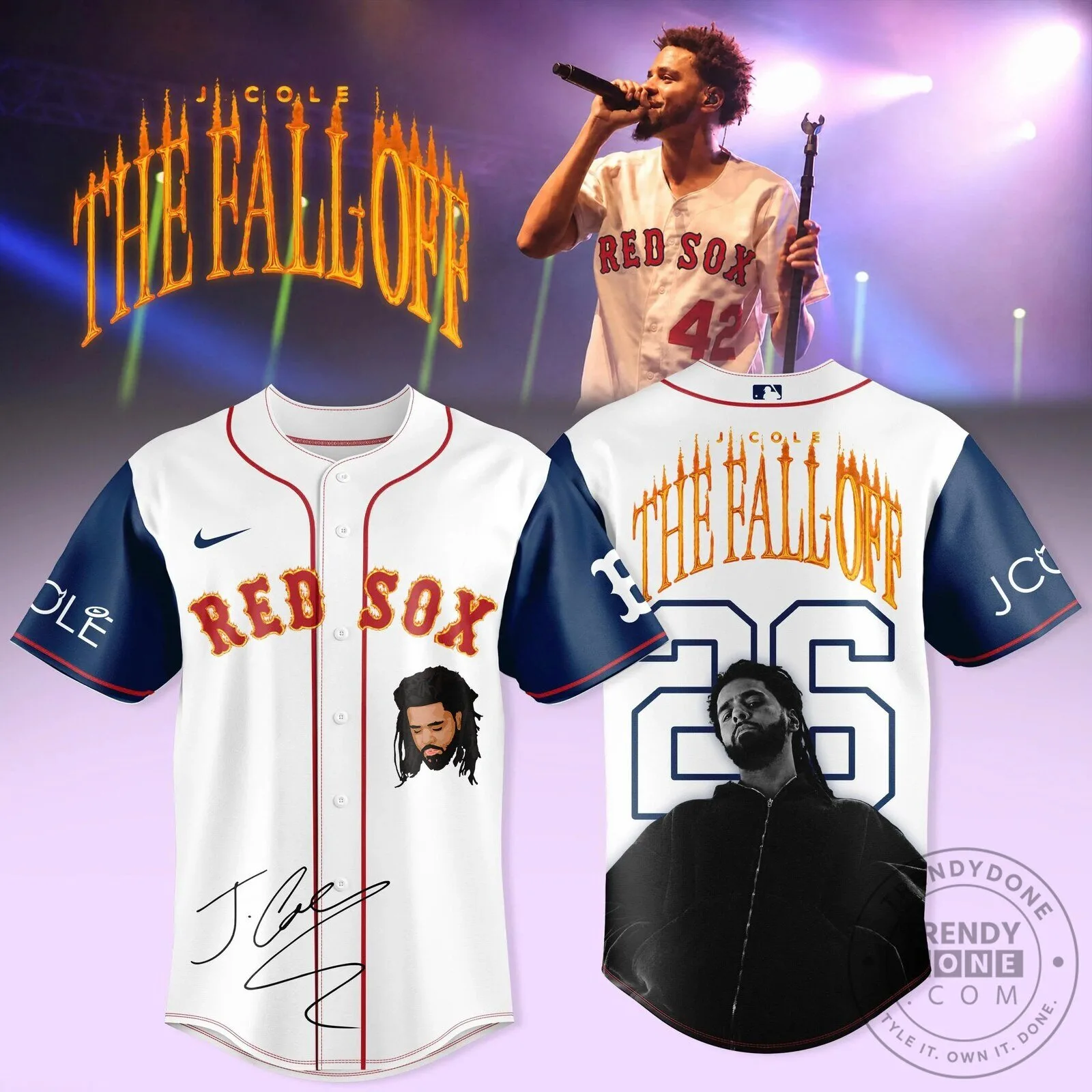 Brewers Baseball J. Cole The Fall Off Tour 25 White Baseball Jersey 10 Brewers Baseball J. Cole The Fall Off Tour 25 White Baseball Jersey