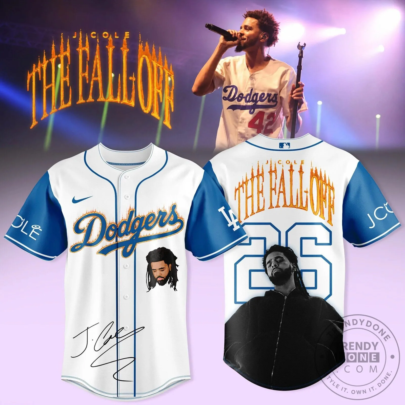 Brewers Baseball J. Cole The Fall Off Tour 25 White Baseball Jersey 12 Brewers Baseball J. Cole The Fall Off Tour 25 White Baseball Jersey