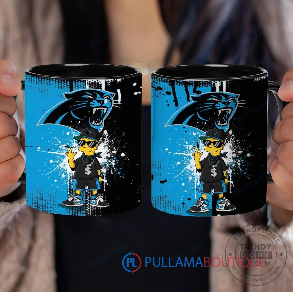 Carolina Panthers Bart Simpson The Simpsons Cartoon Fan Art Coffee Mug