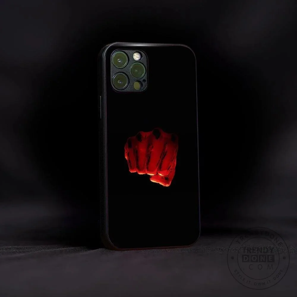 One Punch Man Saitama Red Fist Power Anime Black Phone Case