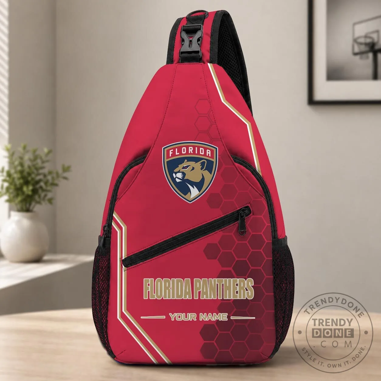 Florida Panthers National Hockey League Personalized Crossbody Bag Chest Sling Backpack