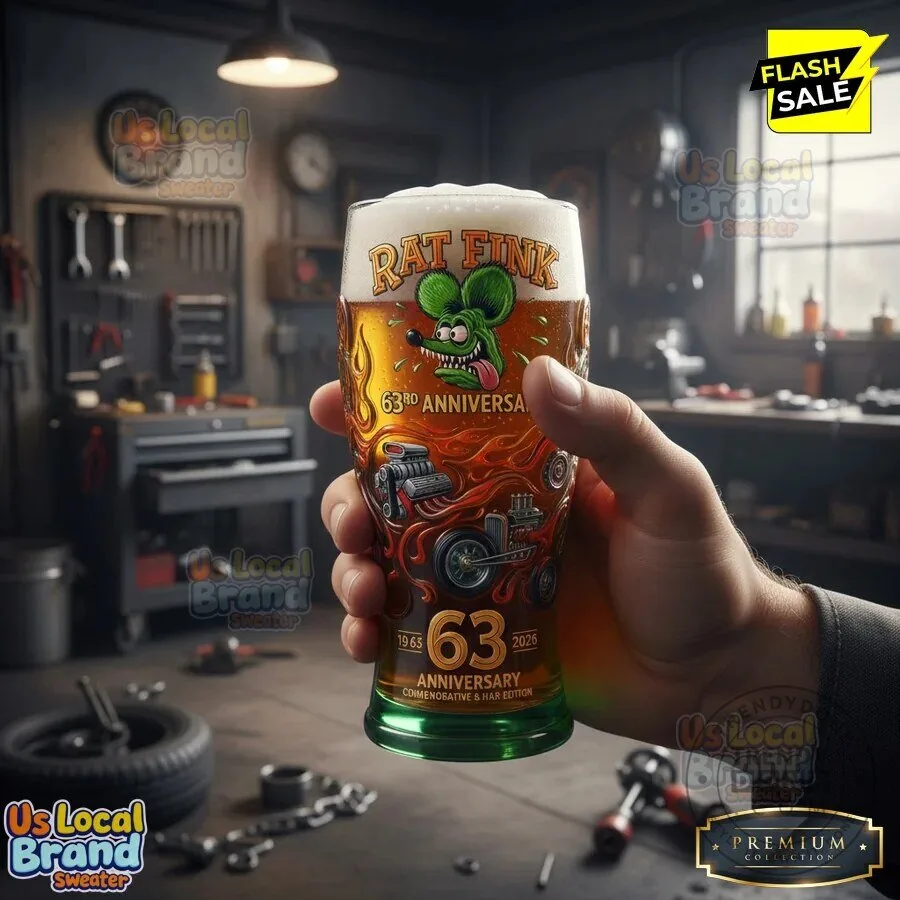 Rat Fink 63rd Anniversary Commemorative Edition Beer Drinking Glass 85 Rat Fink 63rd Anniversary Commemorative Edition Beer Drinking Glass