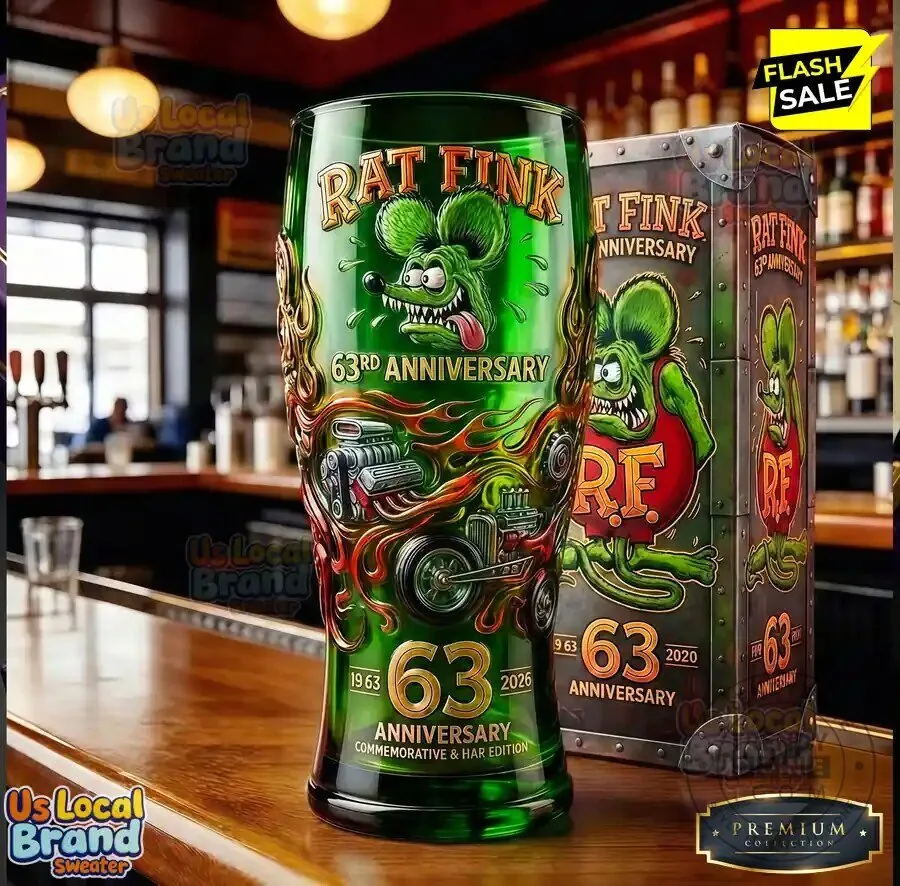Rat Fink 63rd Anniversary Commemorative Edition Beer Drinking Glass 5 Rat Fink 63rd Anniversary Commemorative Edition Beer Drinking Glass
