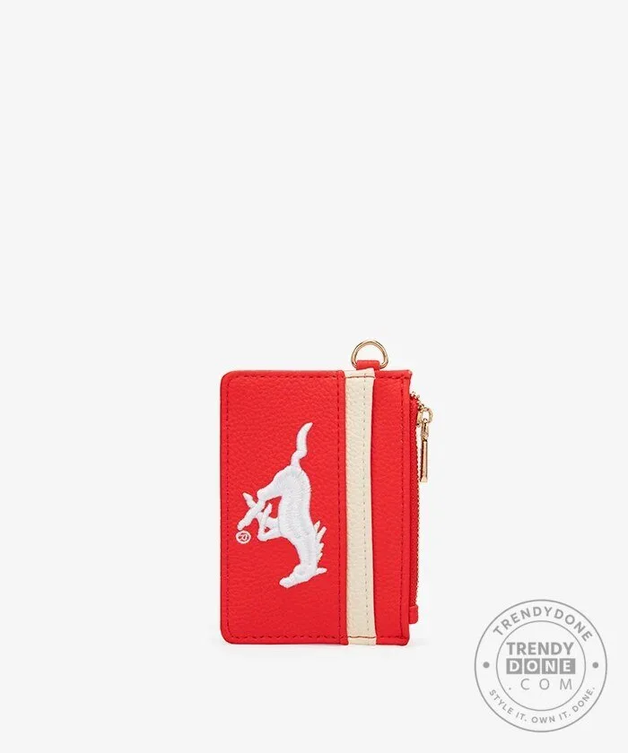 Southern Methodist University Mustangs Embroidered Card Holder Wallet with Football Charm 11 Southern Methodist University Mustangs Embroidered Card Holder Wallet with Football Charm