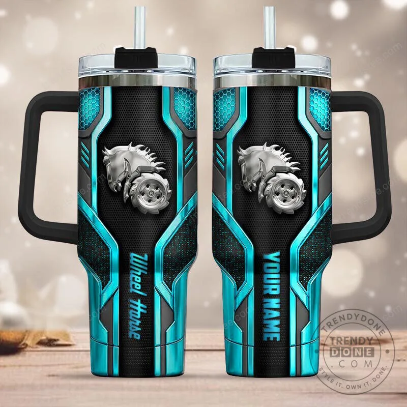 Wheel Horse Tractor Logo Insulated Stainless Steel Tumbler with Handle