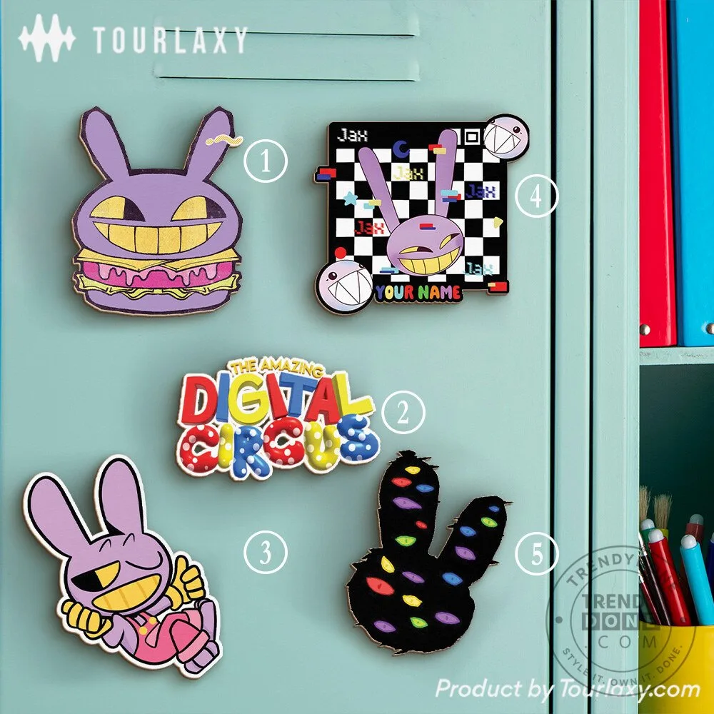 The Amazing Digital Circus Jax Character Wooden Magnets Set