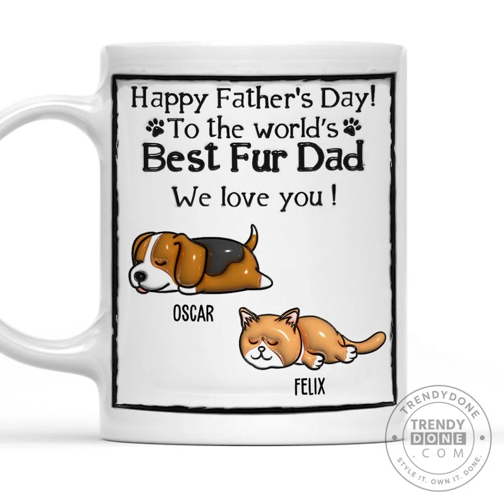 Happy Father's Day Best Fur Dad Personalized Dog and Cat Pet Owner Coffee Mug