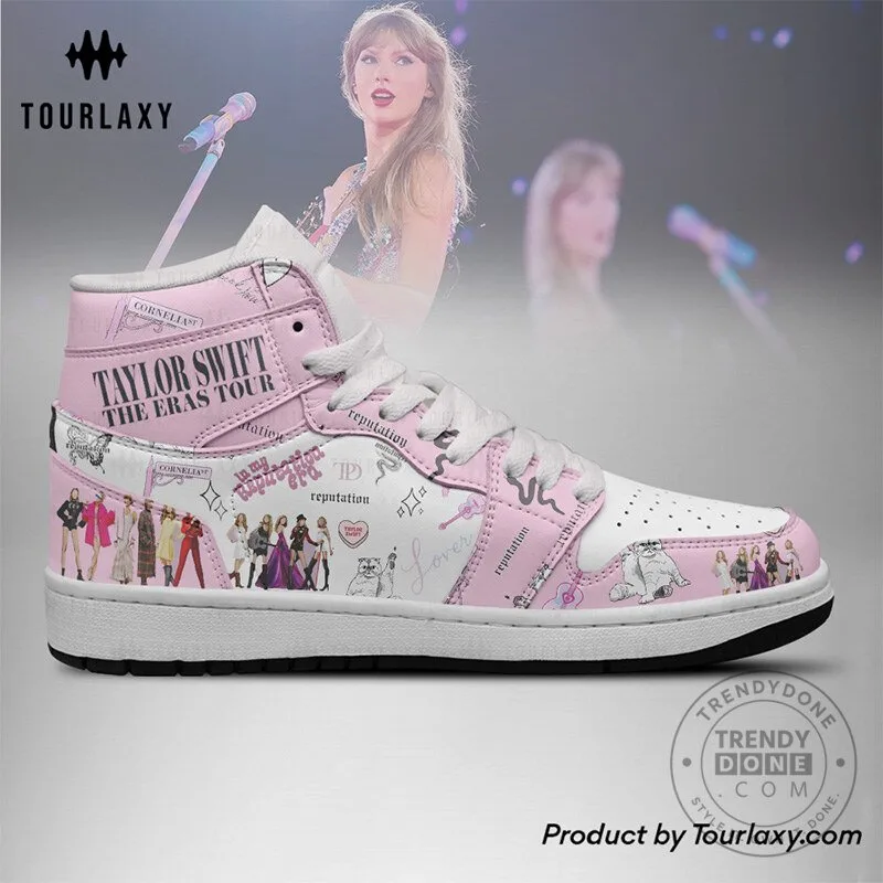 Taylor Swift The Eras Tour Pink High-Top Sneakers 9 Taylor Swift The Eras Tour Pink High-Top Sneakers