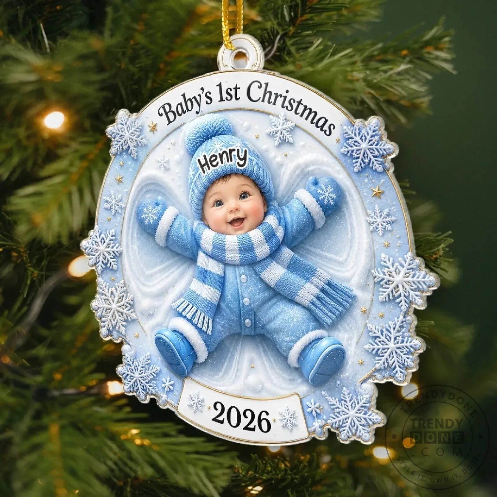 Personalized Baby's First Christmas Snow Angel Ornament 2026 10 Personalized Baby
