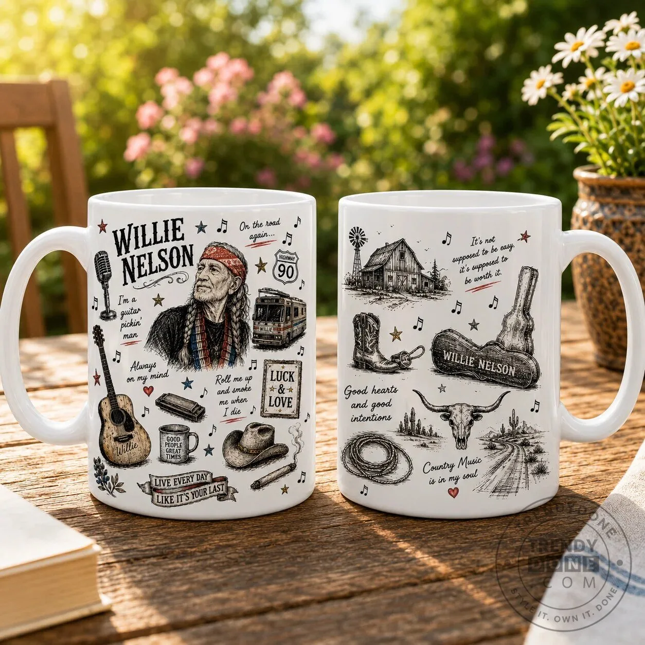 Willie Nelson Country Music Icon Collage Coffee Mug, On the Road Again Fan Gift 9 Willie Nelson Country Music Icon Collage Coffee Mug, On the Road Again Fan Gift