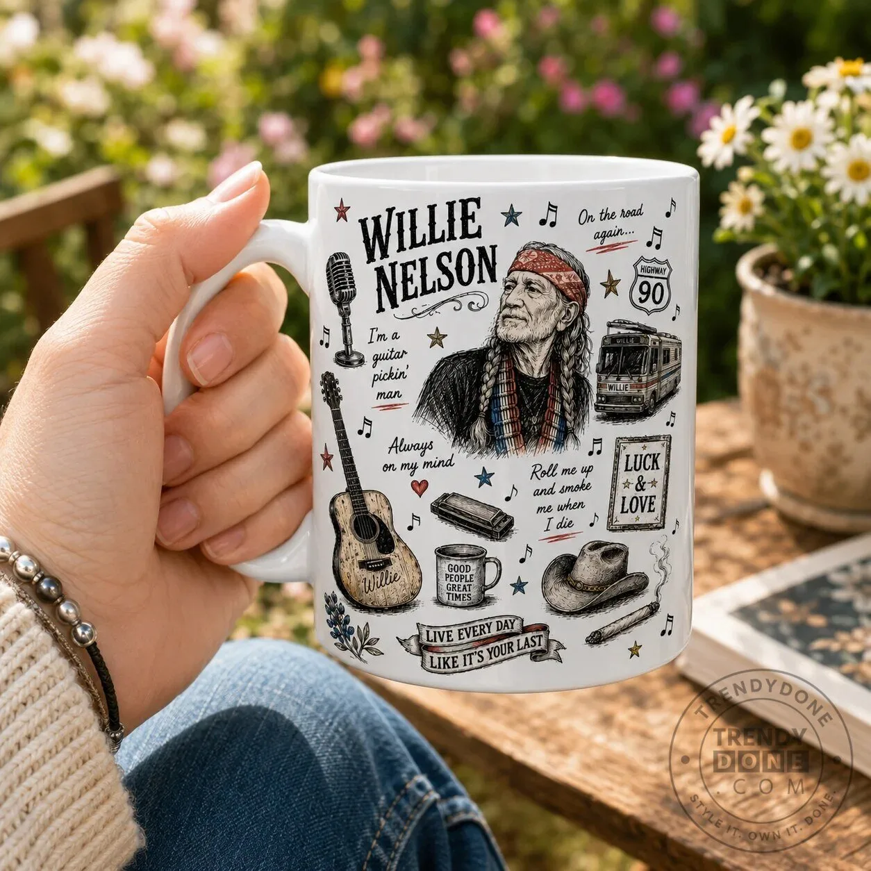 Willie Nelson Country Music Icon Collage Coffee Mug, On the Road Again Fan Gift 10 Willie Nelson Country Music Icon Collage Coffee Mug, On the Road Again Fan Gift
