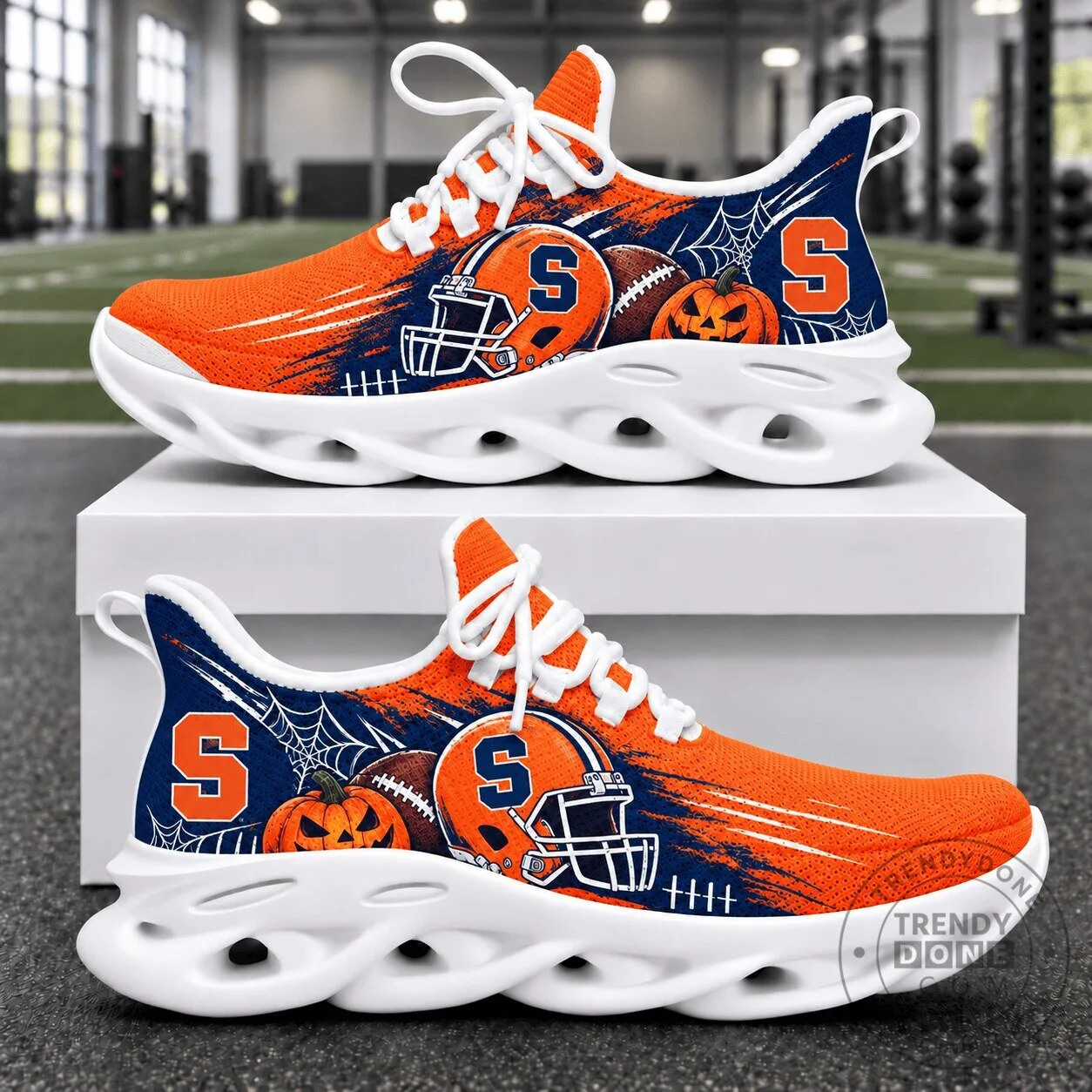 Syracuse Orange Football Halloween Theme Chunky Athletic Sneakers