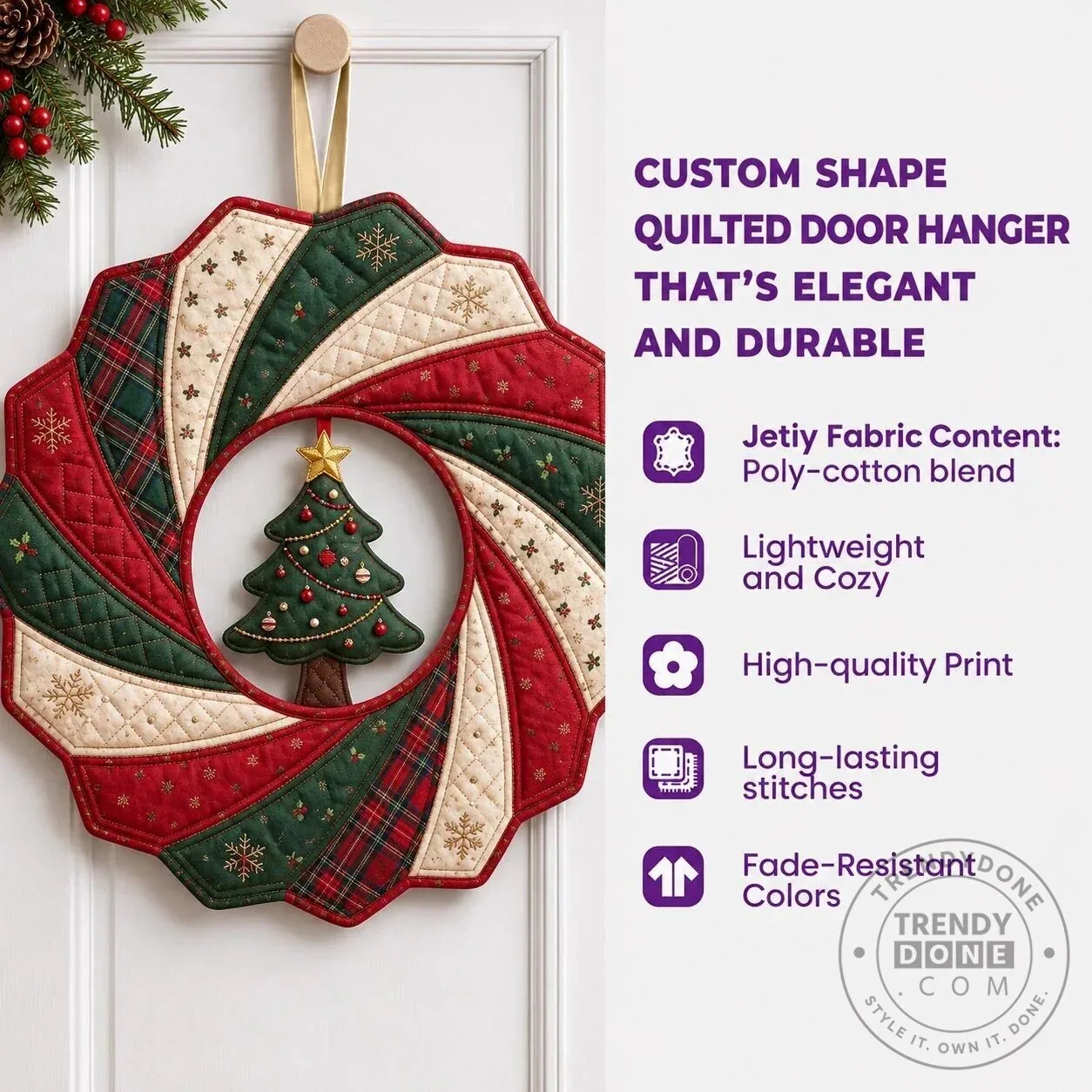 Snowman Festive Spirit Quilted Door Hanger Decoration 8 Snowman Festive Spirit Quilted Door Hanger Decoration