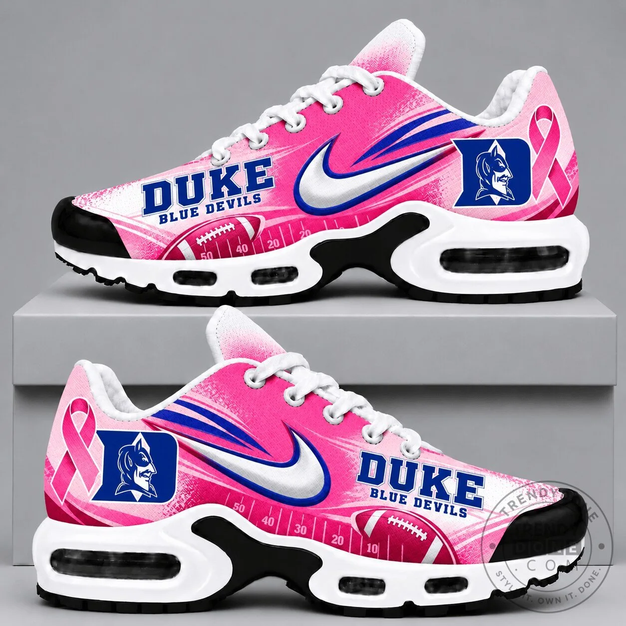 Duke Blue Devils Breast Cancer Awareness Pink Football Fan Shoes