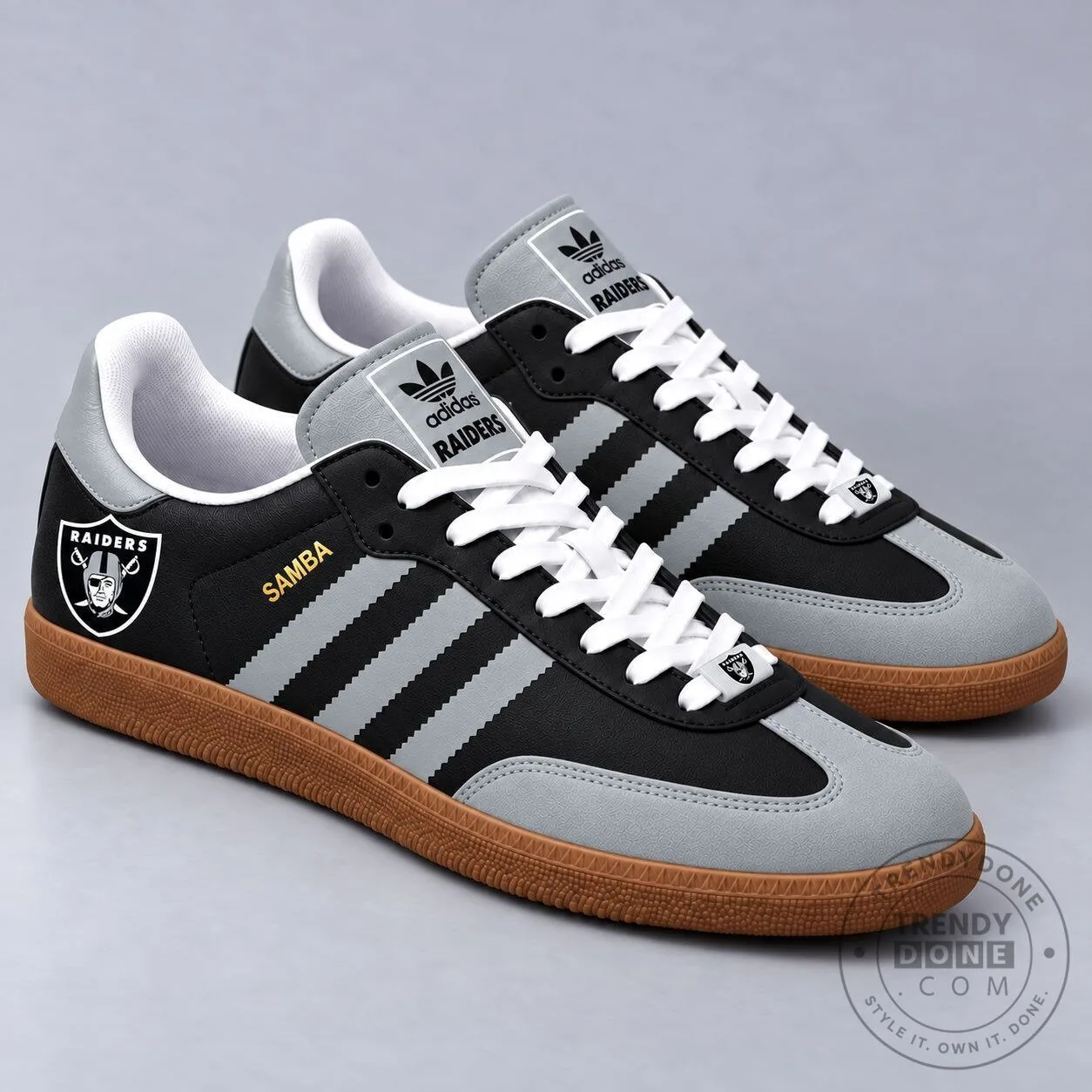 NFL Classic Low-Top Sneakers Inspired by Samba for Las Vegas Raiders