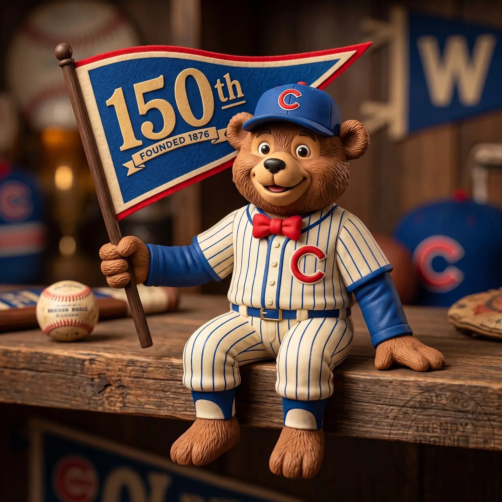 Chicago Cubs Baseball Mascot 150th Anniversary Shelf Sitter Figurine 1 Chicago Cubs Baseball Mascot 150th Anniversary Shelf Sitter Figurine