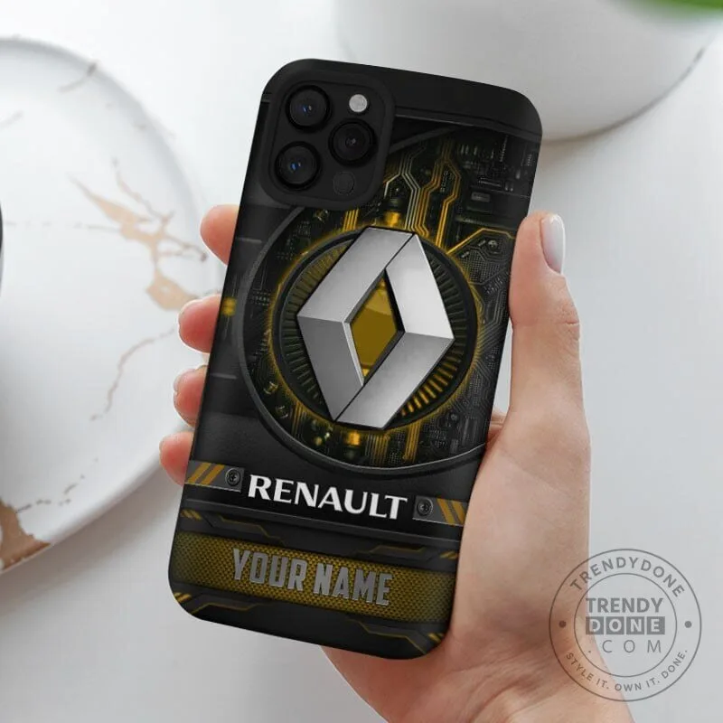 Renault Car Logo Personalized Custom Name Black Phone Case for All Models 8 Renault Car Logo Personalized Custom Name Black Phone Case for All Models