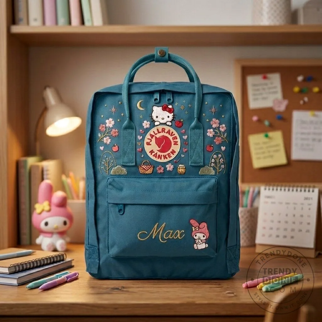 Hello Kitty and My Melody Embroidered Fjallraven Kanken Backpack