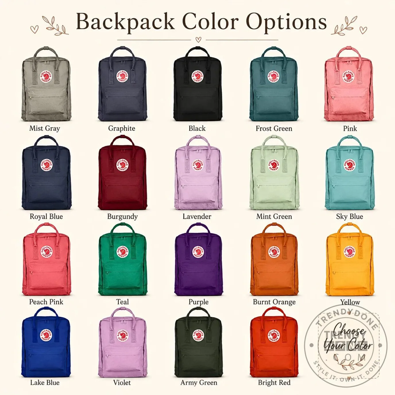 Hello Kitty and My Melody Embroidered Fjallraven Kanken Backpack 10 Hello Kitty and My Melody Embroidered Fjallraven Kanken Backpack