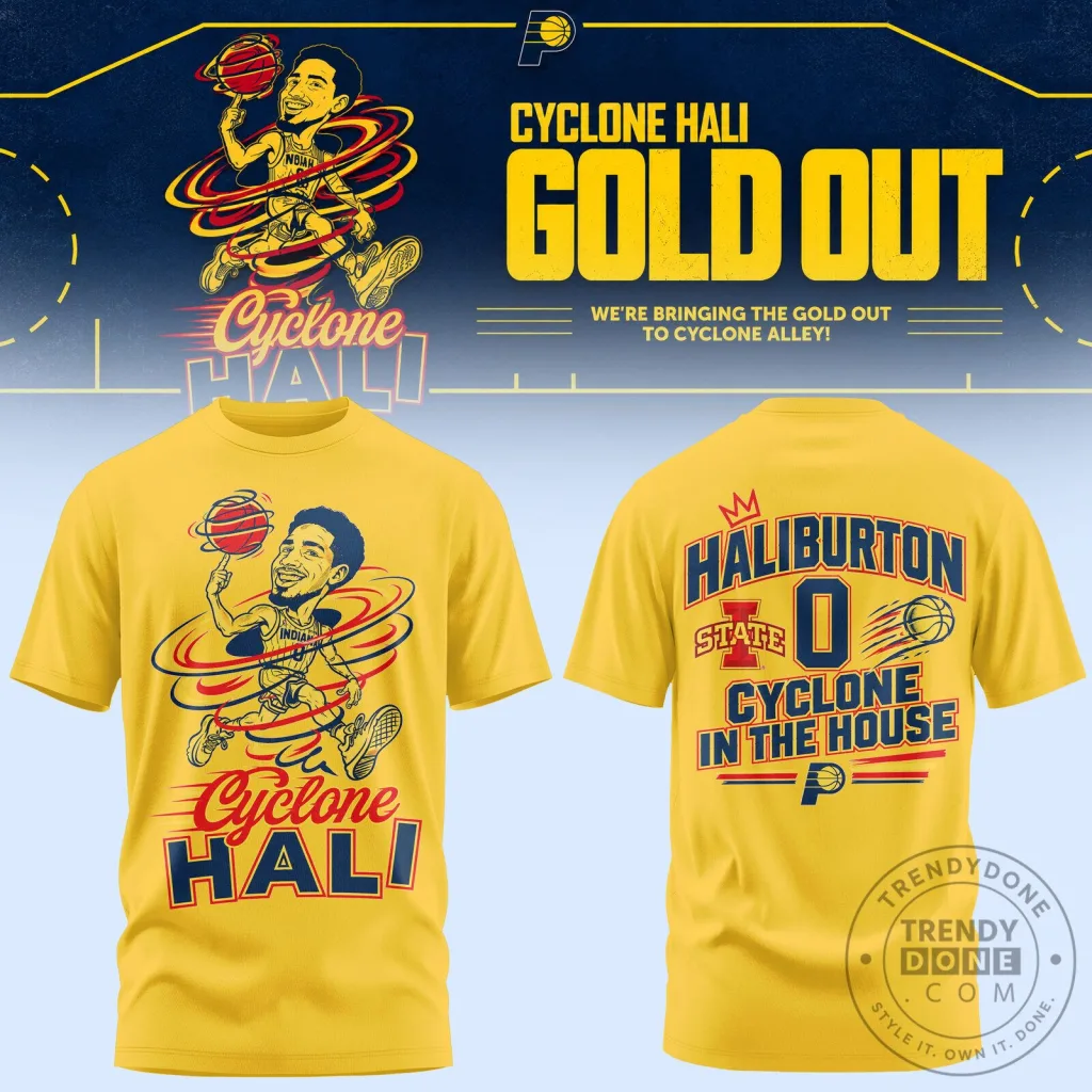 Tyrese Haliburton Cyclone Gold Out Basketball T-Shirt Tyrese Haliburton Cyclone Gold Out Basketball T-Shirt