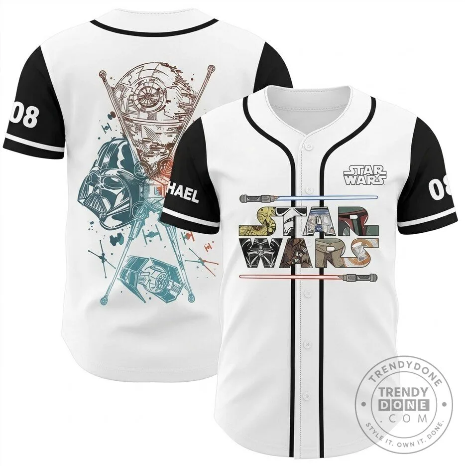 Star Wars Galactic Empire Darth Vader Death Star Baseball Jersey