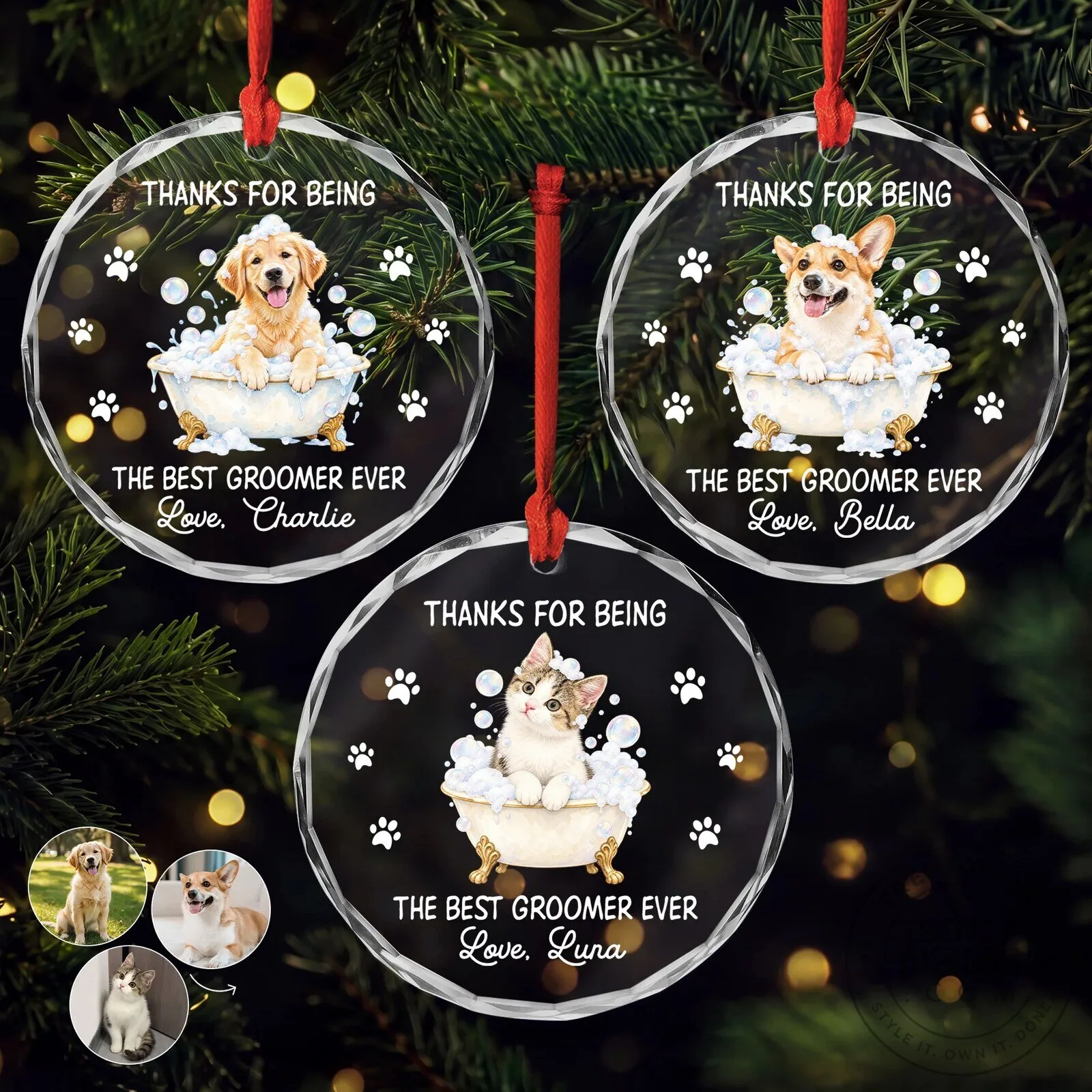 Personalized Pet Groomer Thank You Christmas Ornament - Best Groomer Ever Gift