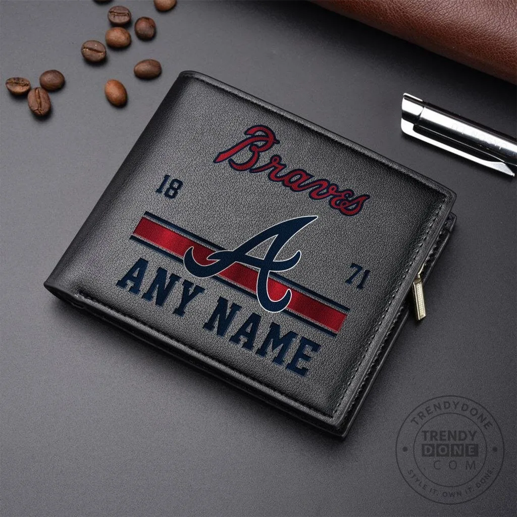 Atlanta Braves Personalized Leather Wallet with Custom Name and Logo 6 Atlanta Braves Personalized Leather Wallet with Custom Name and Logo