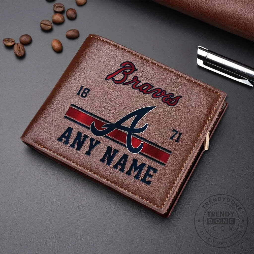Atlanta Braves Personalized Leather Wallet with Custom Name and Logo 7 Atlanta Braves Personalized Leather Wallet with Custom Name and Logo