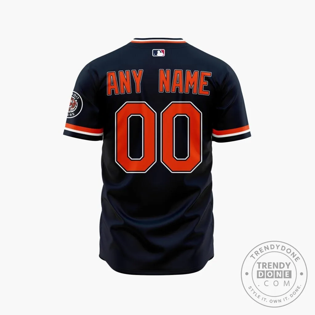 Detroit Tigers Personalized Navy Alternate Baseball Jersey 7 Detroit Tigers Personalized Navy Alternate Baseball Jersey