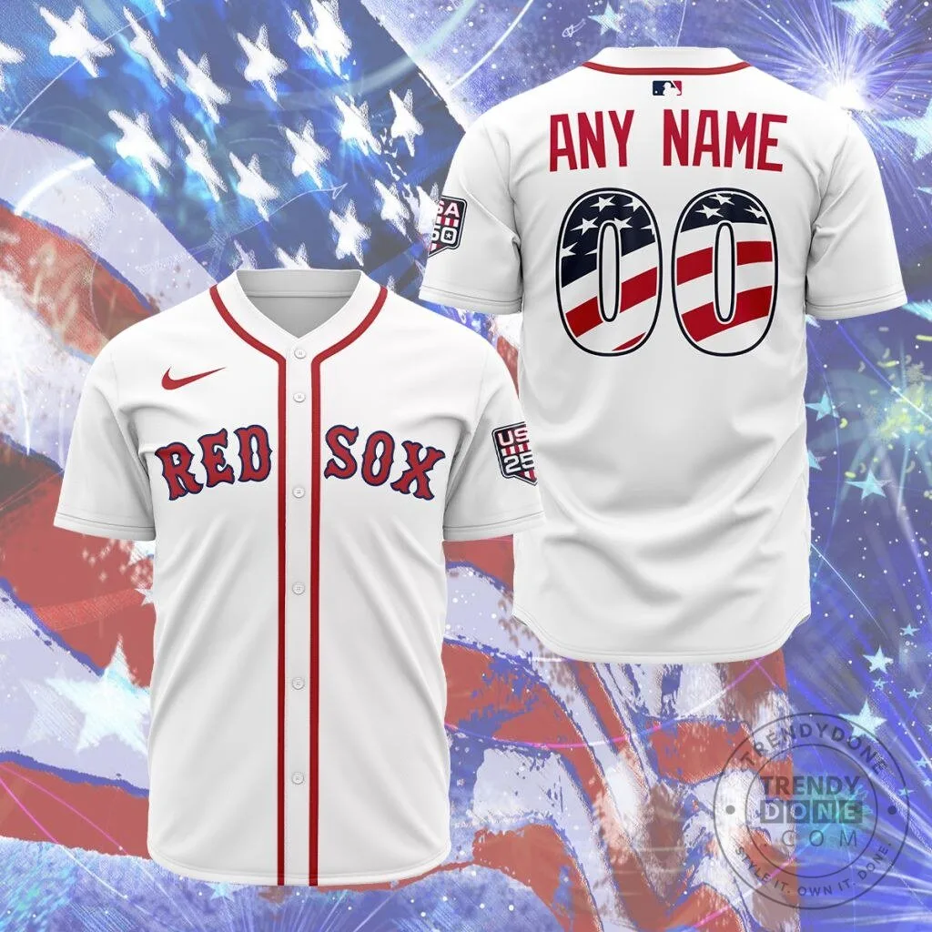 Boston Red Sox Personalized Stars and Stripes Baseball Jersey 2 Boston Red Sox Personalized Stars and Stripes Baseball Jersey