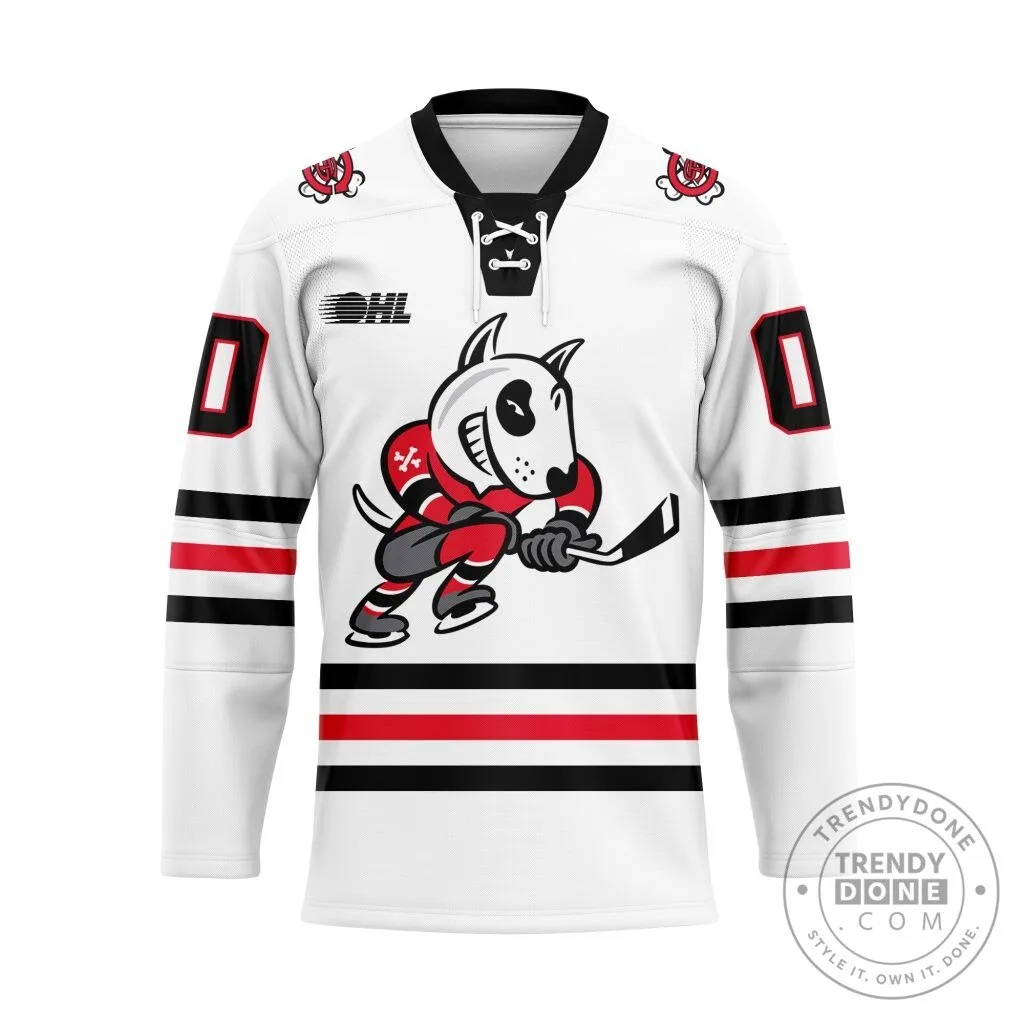 Niagara IceDogs Personalized White Lace Hockey Jersey
