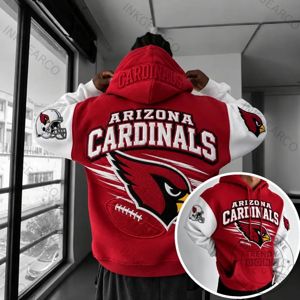 Arizona Cardinals Football Team Red And White Hoodie Arizona Cardinals Football Team Red And White Hoodie