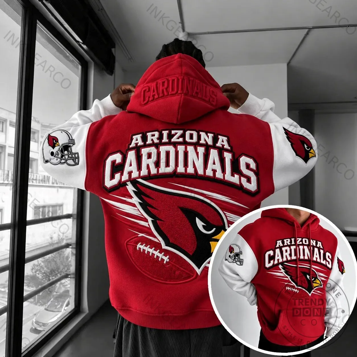 Arizona Cardinals Football Team Red And White Hoodie