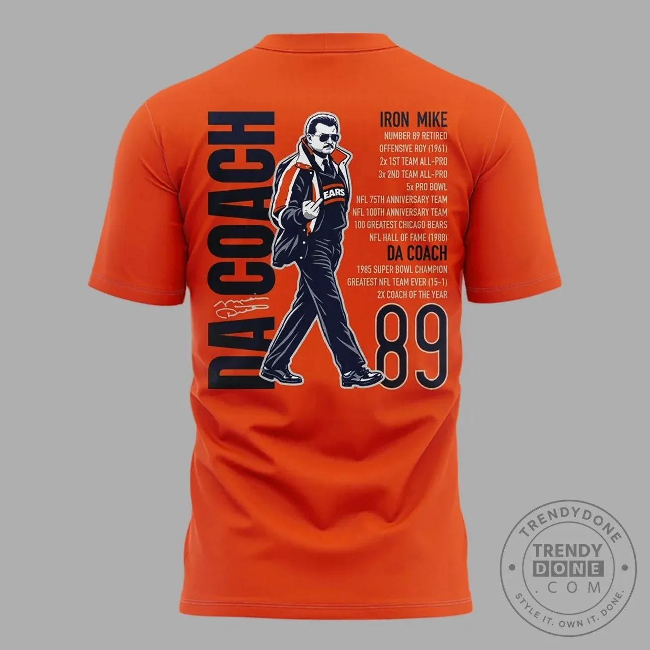 Mike Ditka Chicago Bears Legendary NFL Player Number 89 T-Shirt 9 Mike Ditka Chicago Bears Legendary NFL Player Number 89 T-Shirt