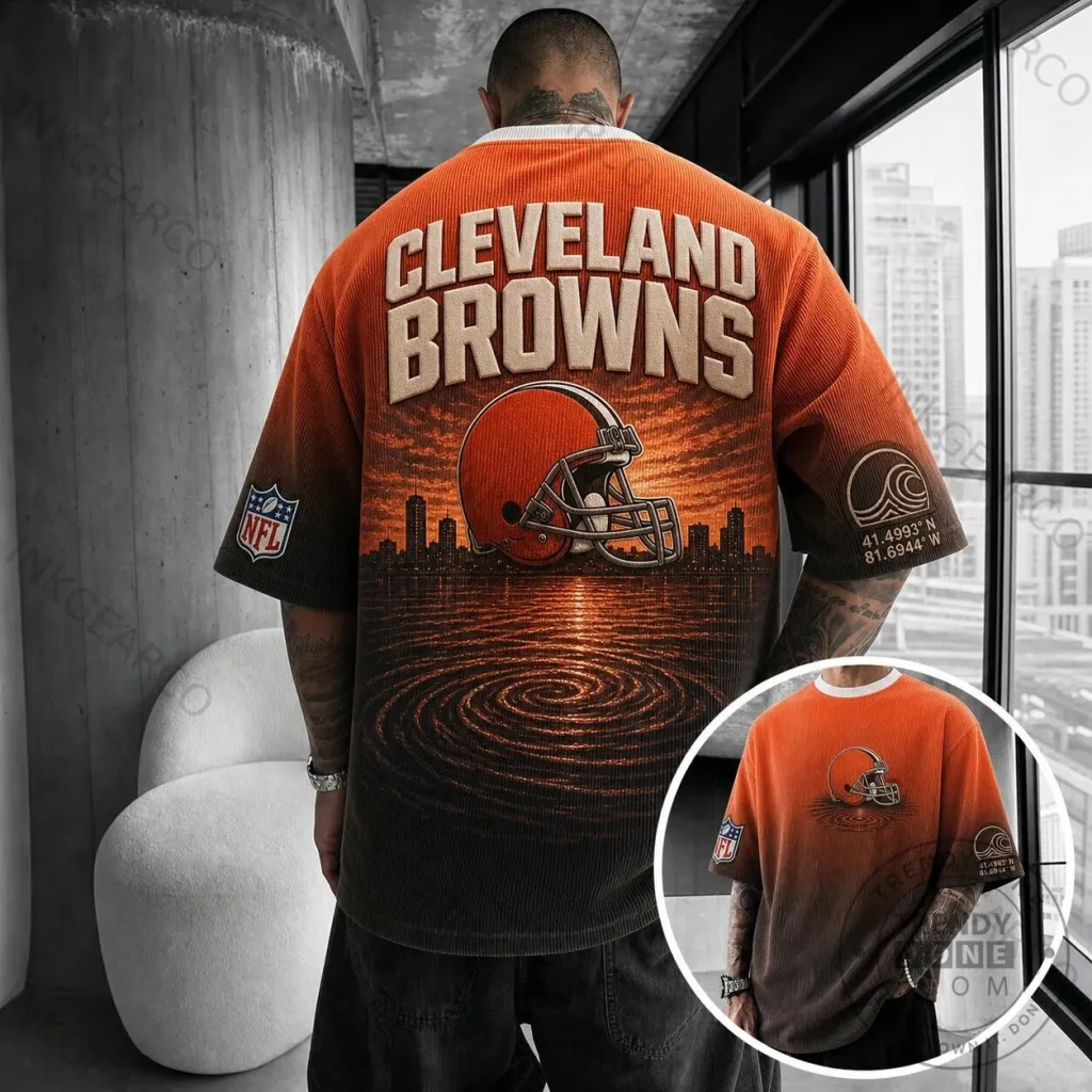 Cleveland Browns NFL Football Sunset Cityscape Corduroy T-Shirt Cleveland Browns NFL Football Sunset Cityscape Corduroy T-Shirt