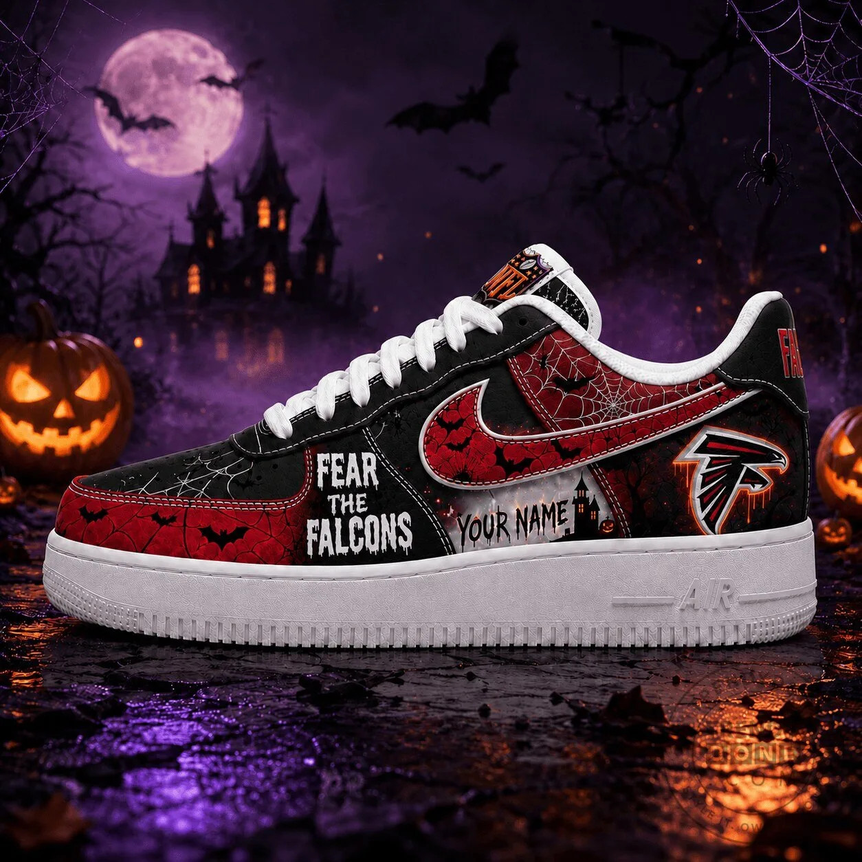 Atlanta Falcons Fear The Falcons Halloween Custom Name Sneakers Shoes 2 Atlanta Falcons Fear The Falcons Halloween Custom Name Sneakers Shoes