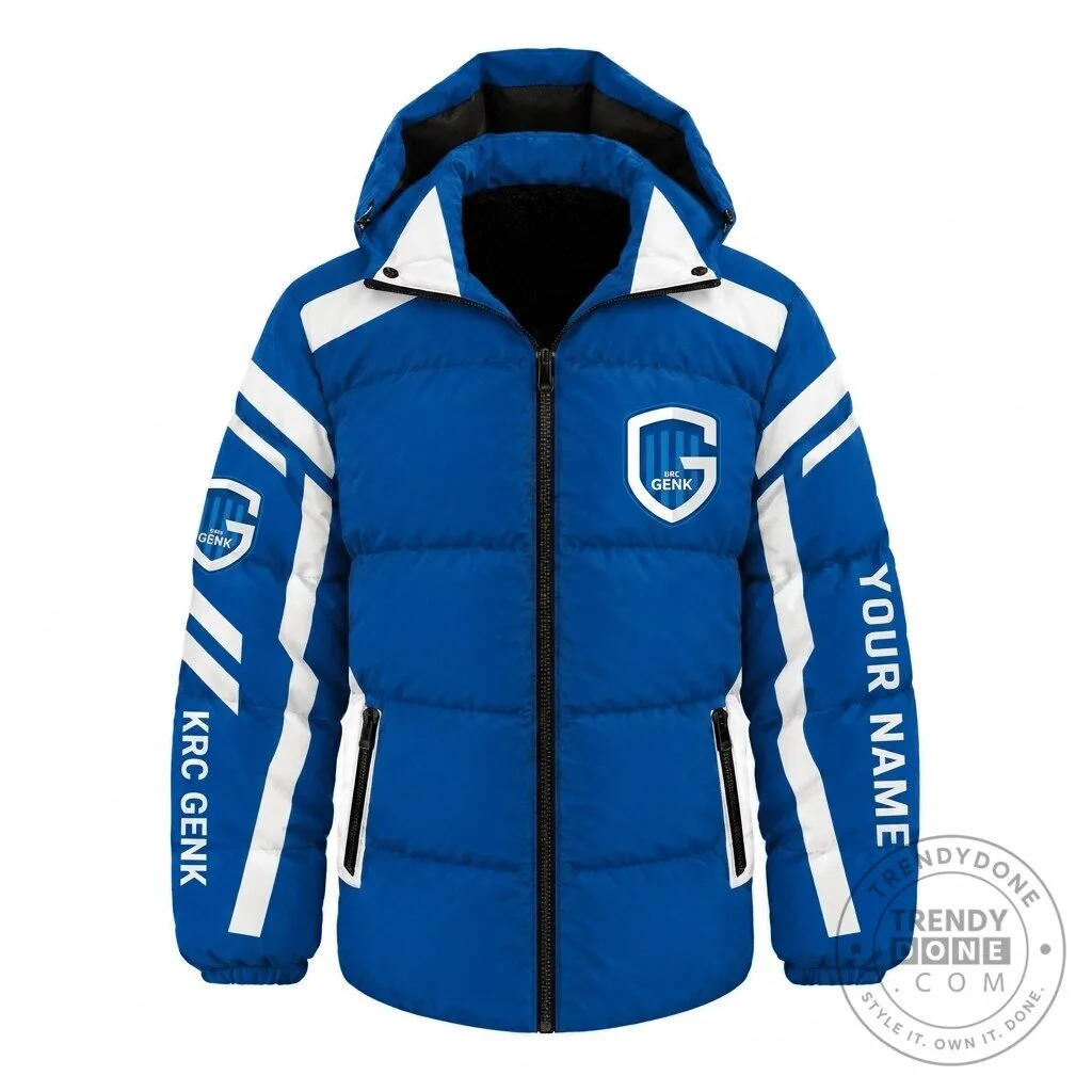 KRC Genk Belgian Pro League Blue Puffer Winter Jacket