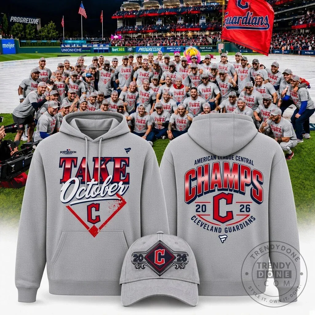 Cleveland Guardians American League Central Champions 2026 Take October Hoodie