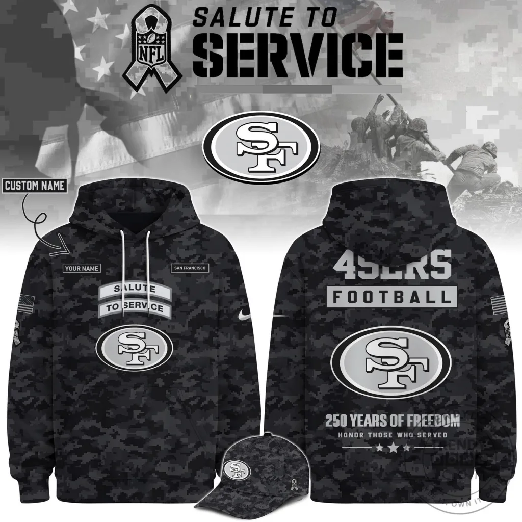 San Francisco 49ers Salute To Service Military Camouflage Football Hoodie