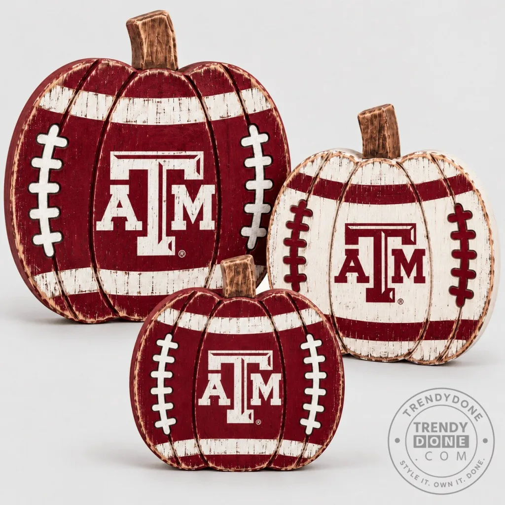 Texas A&M Aggies Football Pumpkin Tiered Tray Decor Texas A&M Aggies Football Pumpkin Tiered Tray Decor