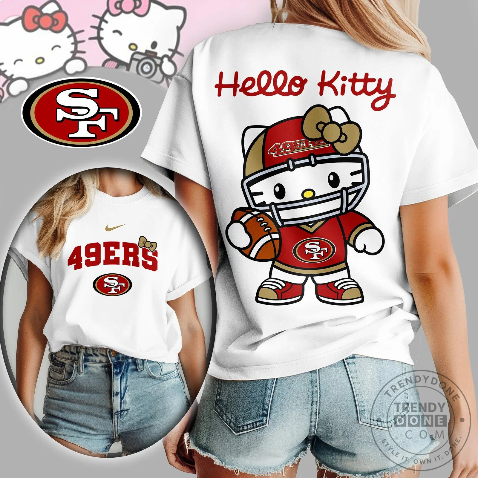 San Francisco 49ers Hello Kitty Football Fan T-Shirt