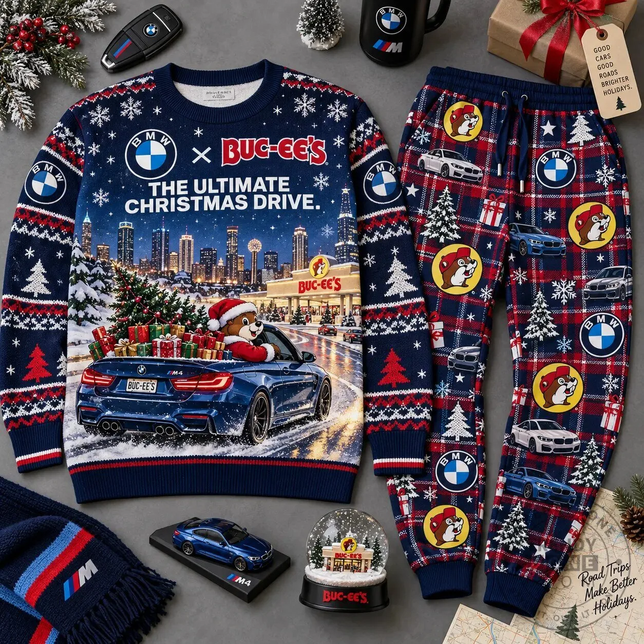 BMW Buc-ee's The Ultimate Christmas Drive Holiday Sweater
