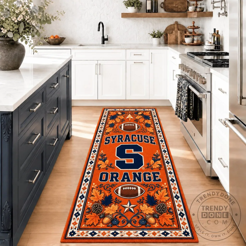 Syracuse Orange Football Team Fall Leaves Kitchen Runner Rug Syracuse Orange Football Team Fall Leaves Kitchen Runner Rug